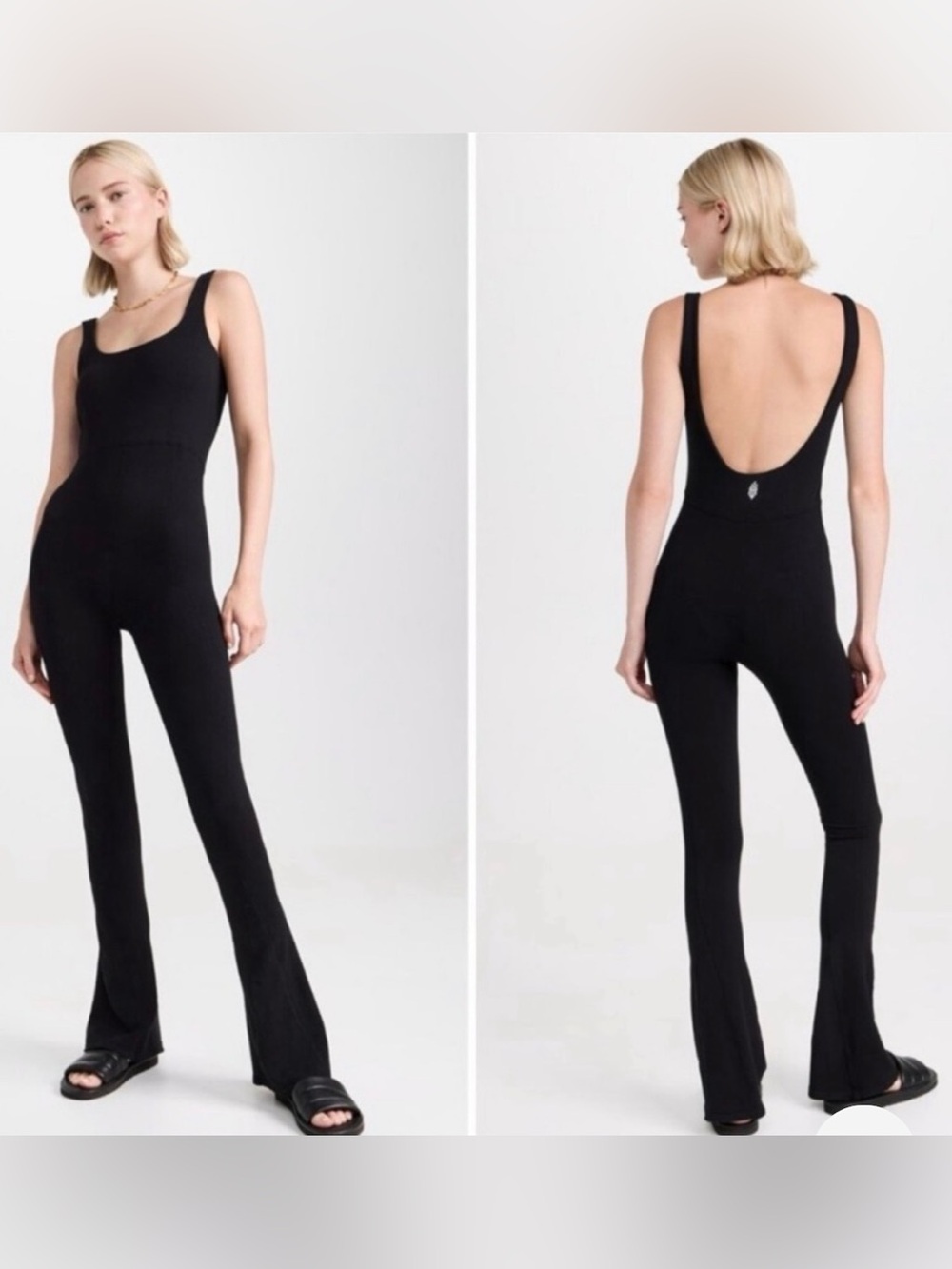 Free People Rich Soul Flared Jumpsuit Onesie Black xs s